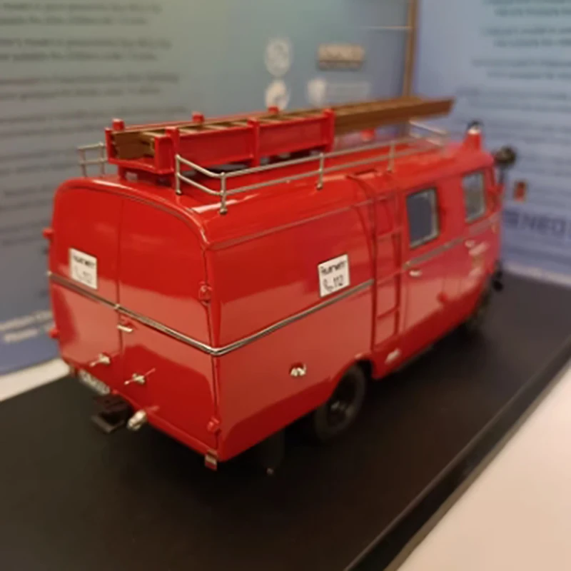 Neo escala 1:43 escada de combate a incêndios liga caminhão de bombeiros modelo l319 feuerwehr simulação acabamento decoração presente coleção clássica