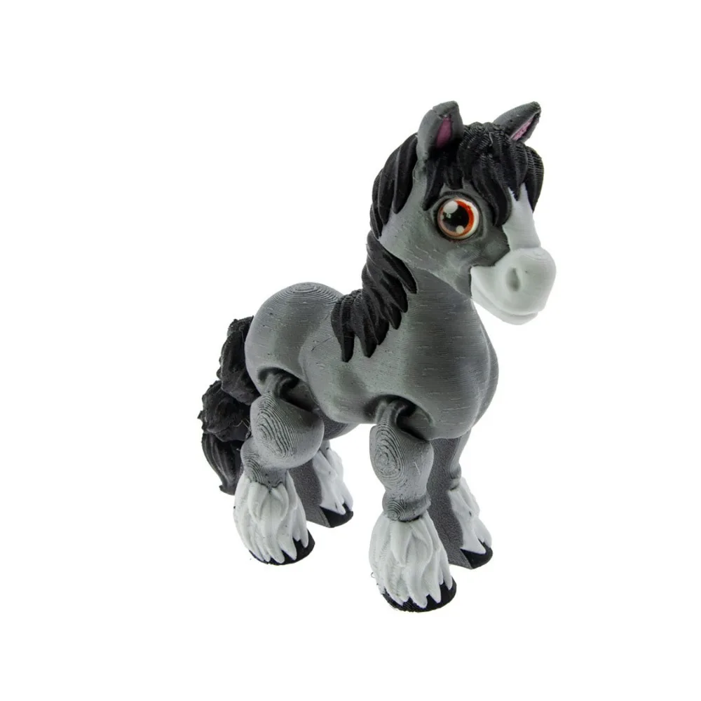 

All-in-one Molding 3D Printed Horse Laser Crystal Horse 3D Printed Diceratops Horse Poseable Joints Rotatable