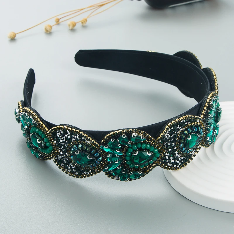 Fashion Retro Baroque Crystal Headband, Korean High-end Hair Accessories  Korean Version Hair Band