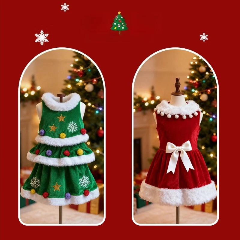 Autumn and Winter Christmas Pet Skirt Pet Dog Cat Transformation Cute Fashion Christmas Pet Clothes
