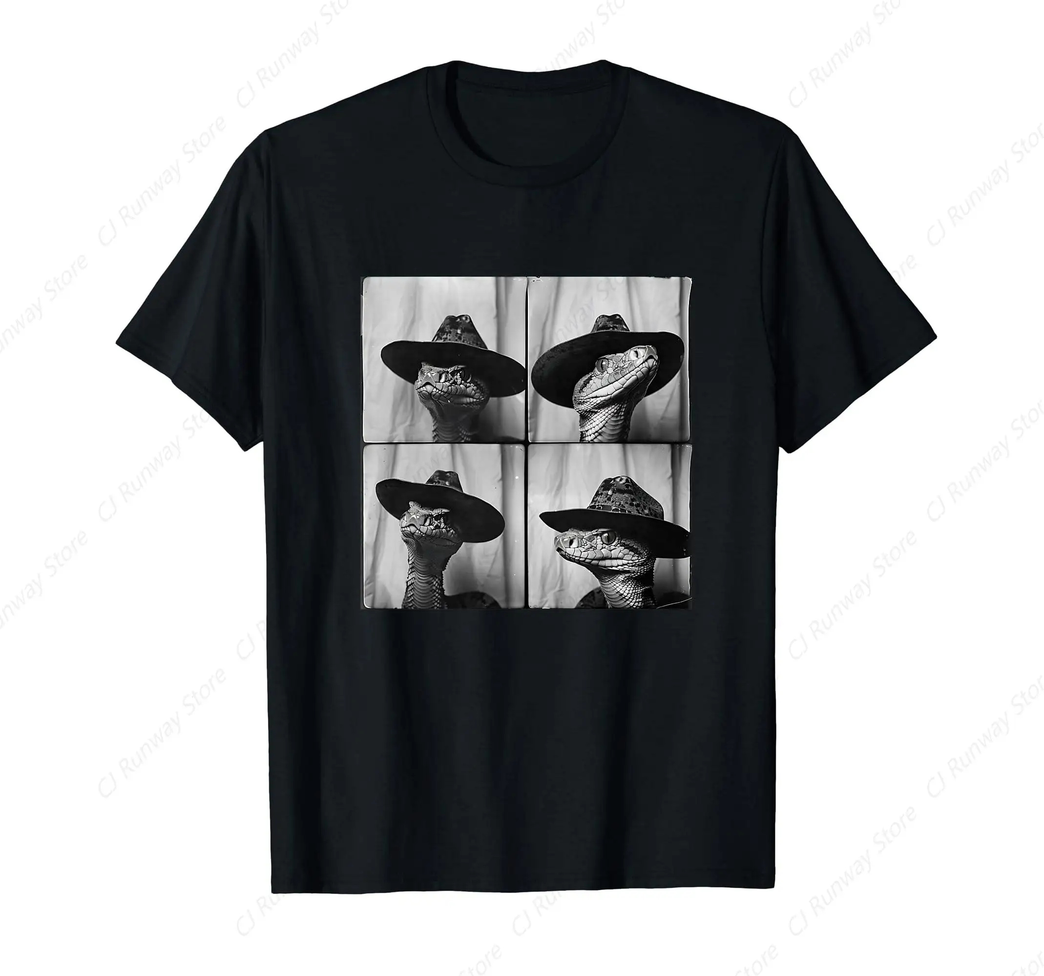 Snake In Cowboy Hat Funny Animal Photobooth Snake Owner T-Shirt