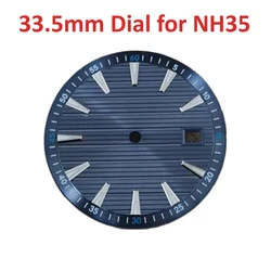 33 5mm Dial NH35 for NH36A/4R/7S Movement with Green Luminous Replacement Watches Parts Nh35a Watch Dial 33.5mm