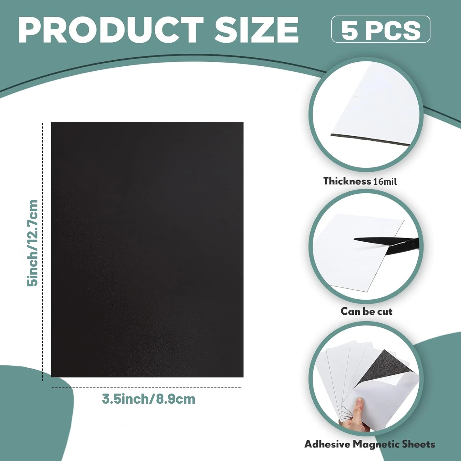 Folhas adesivas magnéticas 3R 3,5 × 5 polegadas Papel magnético autoadesivo Papel fotográfico magnético Ímã de geladeira