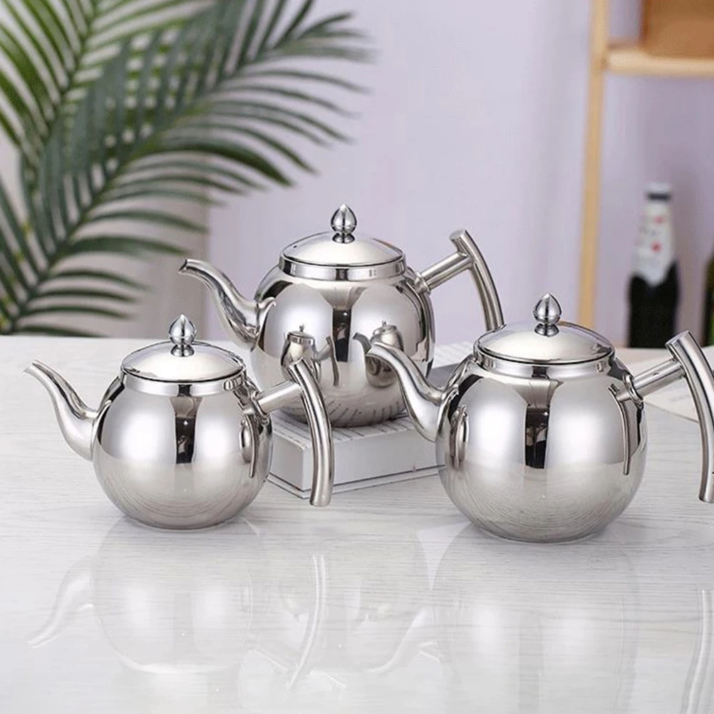 

Bend Mouth Teapot Stainless Steel Kettle with Infuser Coffee Brewer for Loose Office