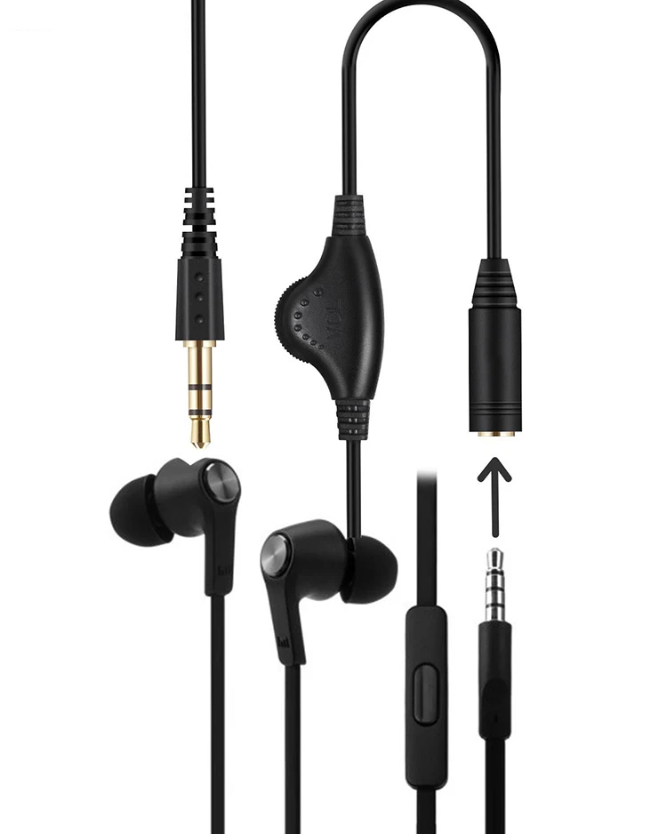 3.5mm Jack rozszerzenie Audio kabel M/F Audio Stereo 3.5mm Jack przewód Aux z regulacją głośności do słuchawek dousznych