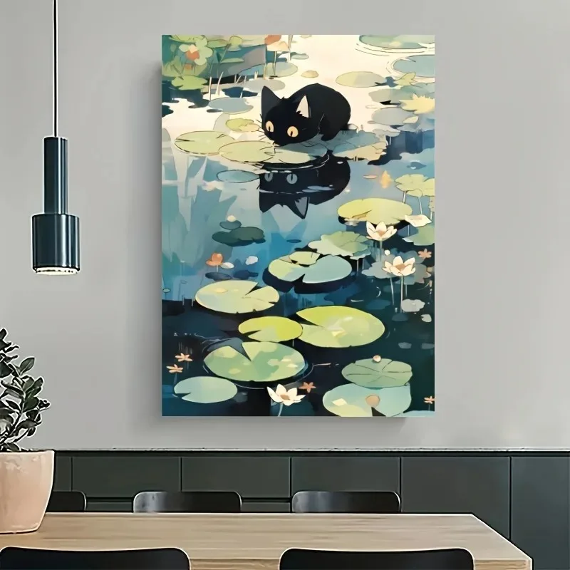 500/1000pcs Paper Puzzle Kitten Water Lilies Jigsaw Puzzle Kid Learning Toy Family Game Activity Bedroom Living Room Decor
