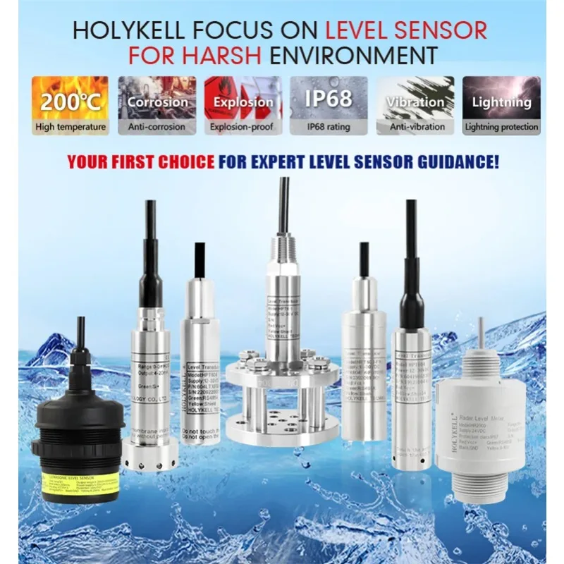 Holykell 80g Liquid Radar Level Transmitter Non Contact Radar Water Distance Level Sensor