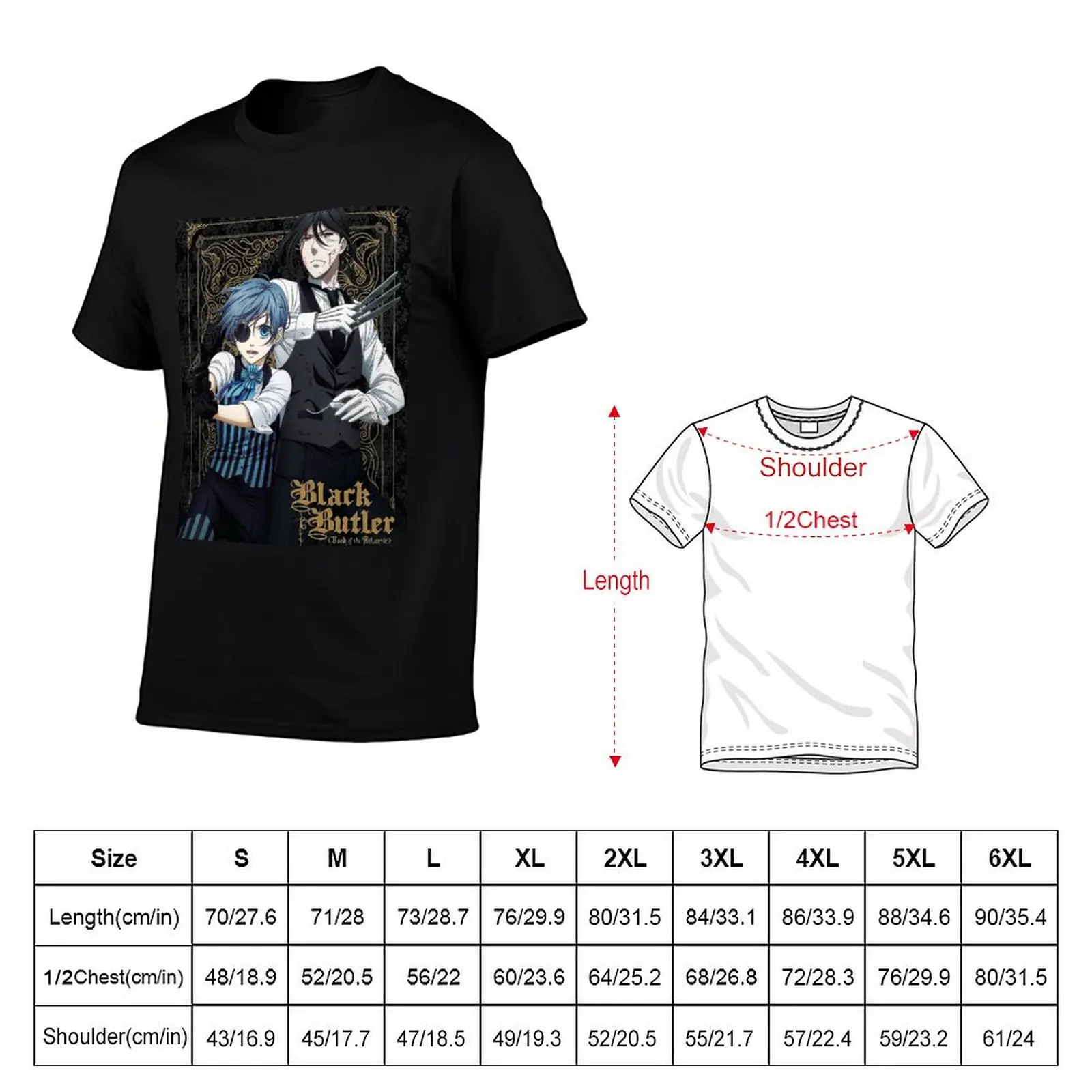 black butler blue T-Shirt Fashion Casual Short Sleeve Top T-Shirt - view 5