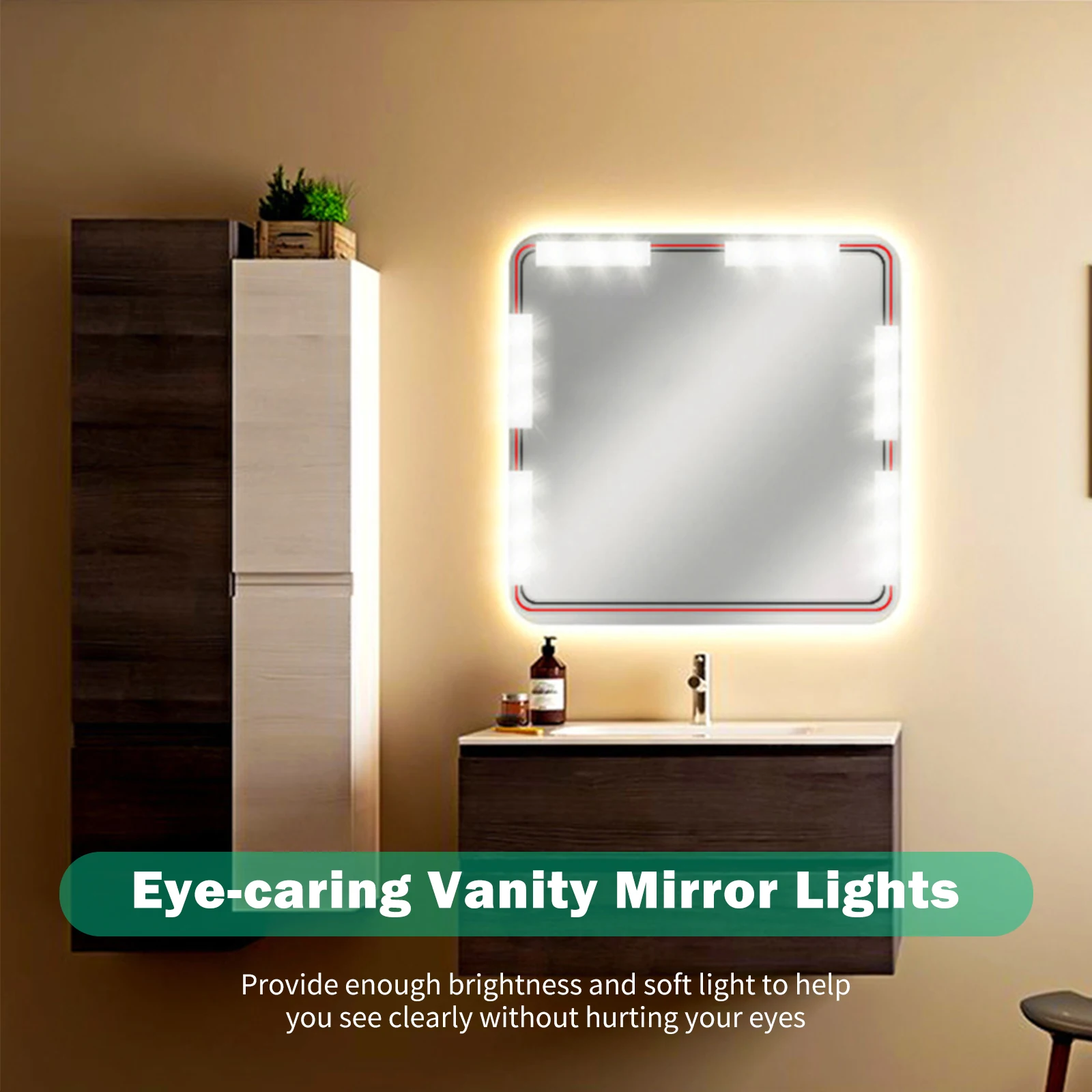 USB LED Strip Lights Dressing Mirror Makeup Mirror Lights Dimmable Touch Control Vanity Mirror Lights Bathroom Mirror Light image 4