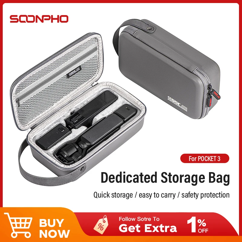 

Soonpho Camera Storage Bag for DJI Osmo Pocket 3 Portable Anti-Fall Anti-Water Camera Carrying Case for Pocket 3 Accessories