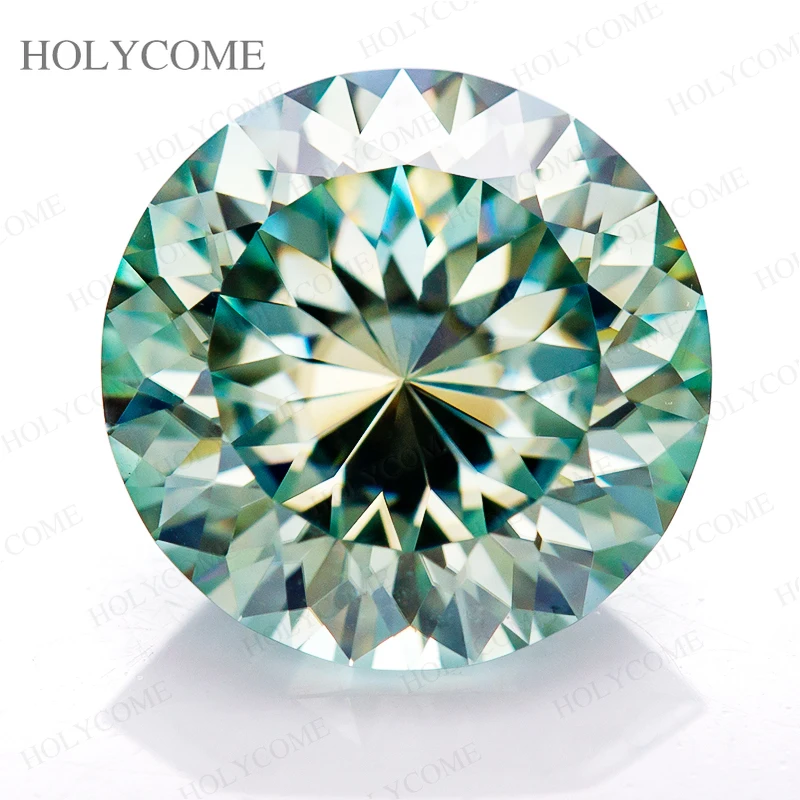

0.1-10CT VVS1 Aqua Blue Moissanite Gemstone Hundred Faceted Cut Round Loose Beads With GRA For Jewelry Neckalce Rings Making DIY