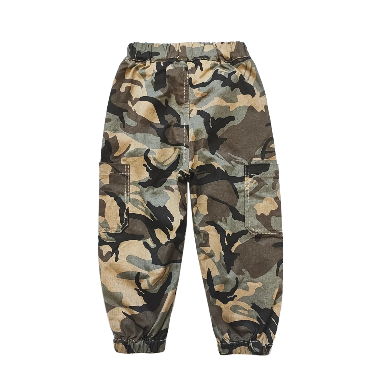 5028 loose Kids Boys Casual Pockets Side Elastic Waist Camo Sports Pants Clothes