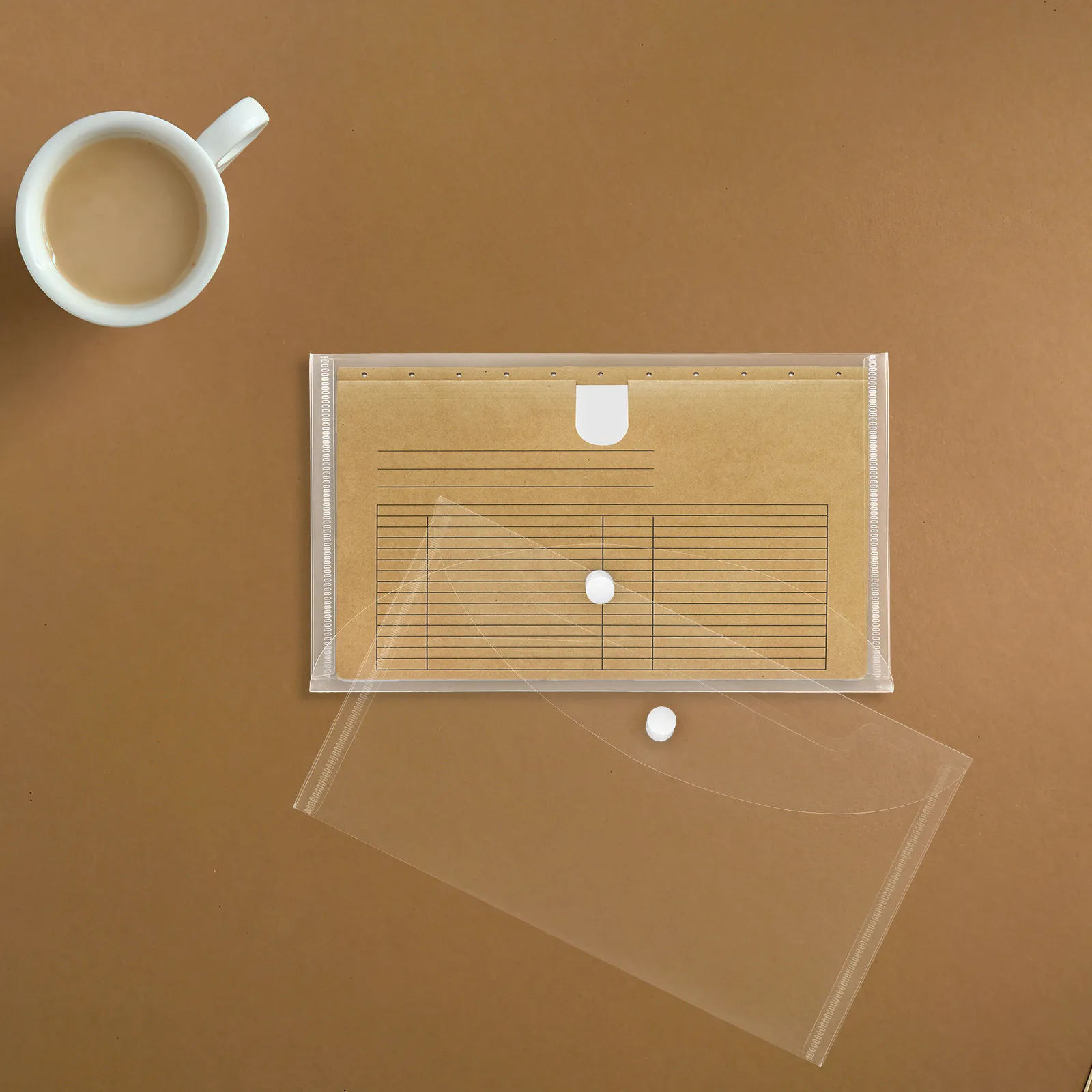 

Набор из 8 прозрачных папок-конвертов для документов с кнопкой-защелкой, большой емкости, для чеков и документов, для офиса