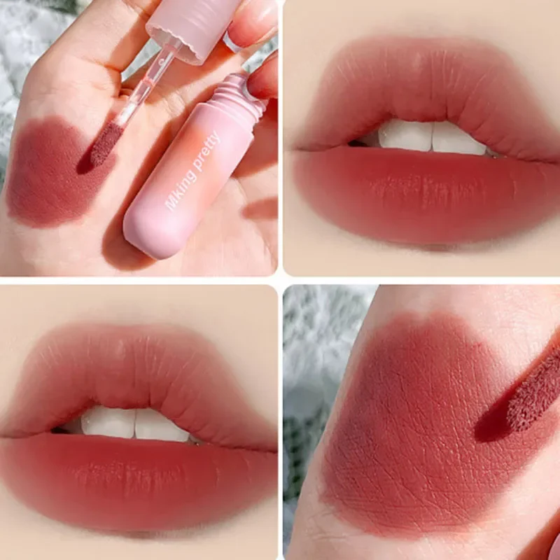 Strawberry Red Sexy Lipstick Velvet Matte Lip Gloss for Women Lasting Non Stick Waterproof Easy To Color Lip Mud Korea Makeup