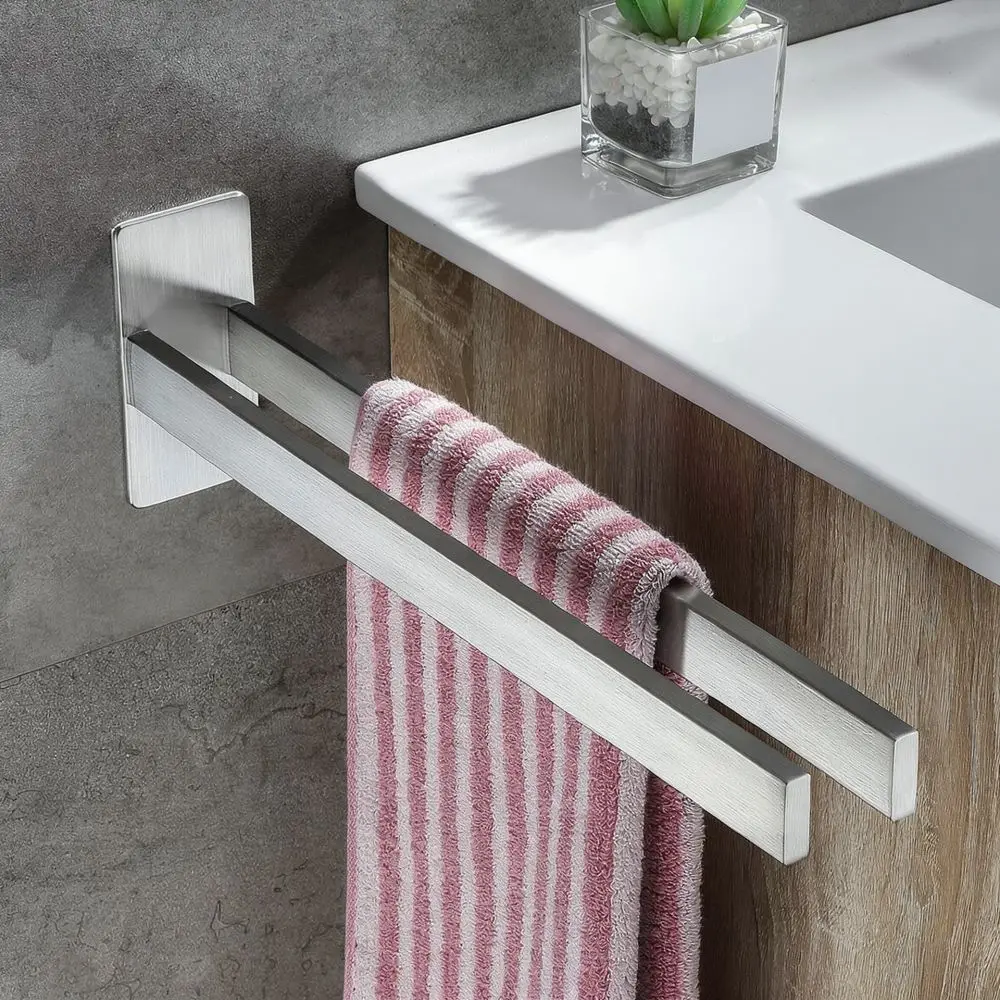 Punch Free Bathroom Towel Rack For For Kexiang Stainless Steel Wall Mounted Bar Organizer Adhesive Storage Shelf Home Decor