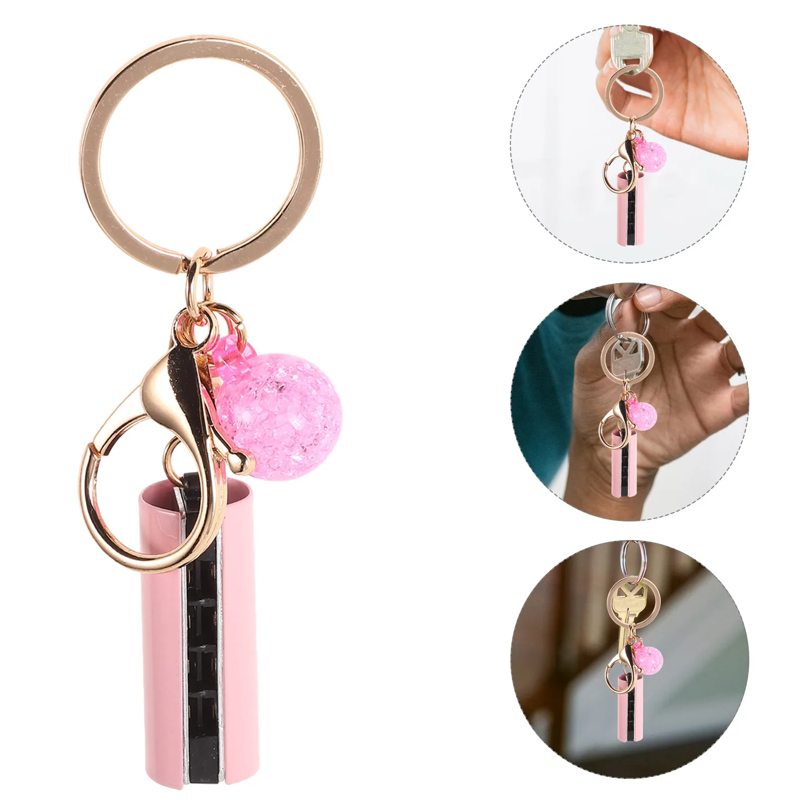 

Small Harmonica Keychain Music Party Favors Bag Decor Decoration Rings Pendant Alloy for