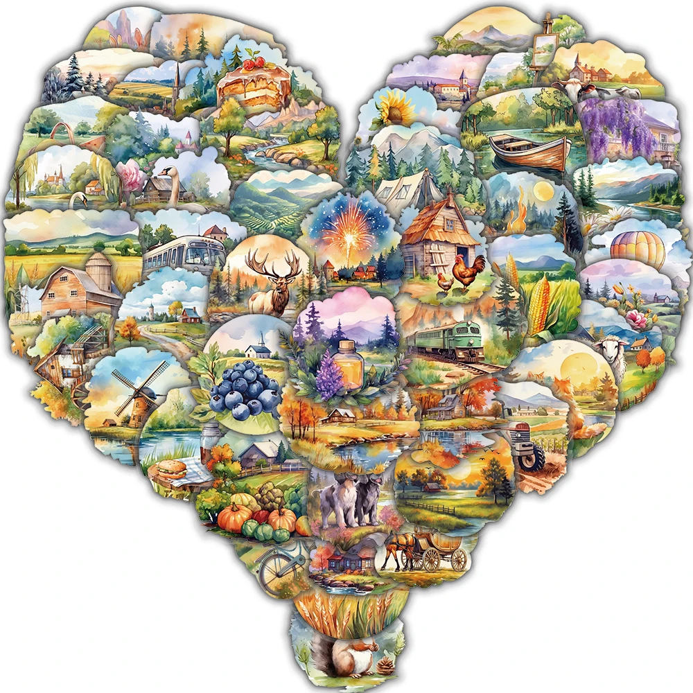50/100 Stück Aufkleber mit ländlichen Motiven für Scrapbooking, Laptop, Ästhetik, Motorrad, Schreibwaren, Schulbedarf, Notizbuch, kreative Aufkleber