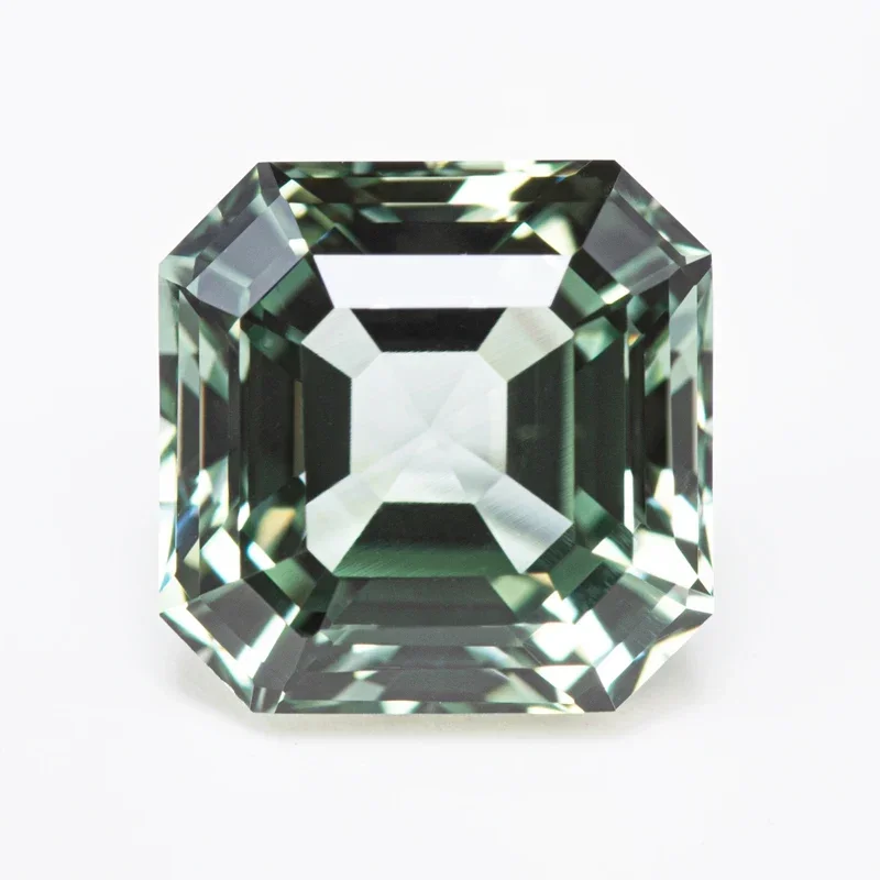 

Top Lab Grown Sapphire Square Asscher Cut Green Color VVS1 Charms DIY for Jewelry Making Materials Selectable AGL Certificate