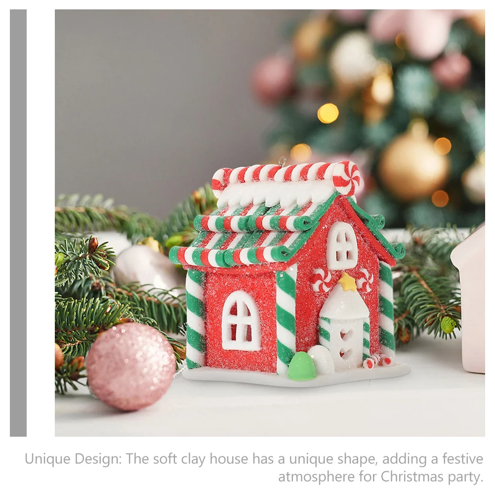 

2Pcs Soft Clay Decorations Unique Design Christmas Ornament for Xmas Tree Pendant Party Decor Home Office Holiday Scene