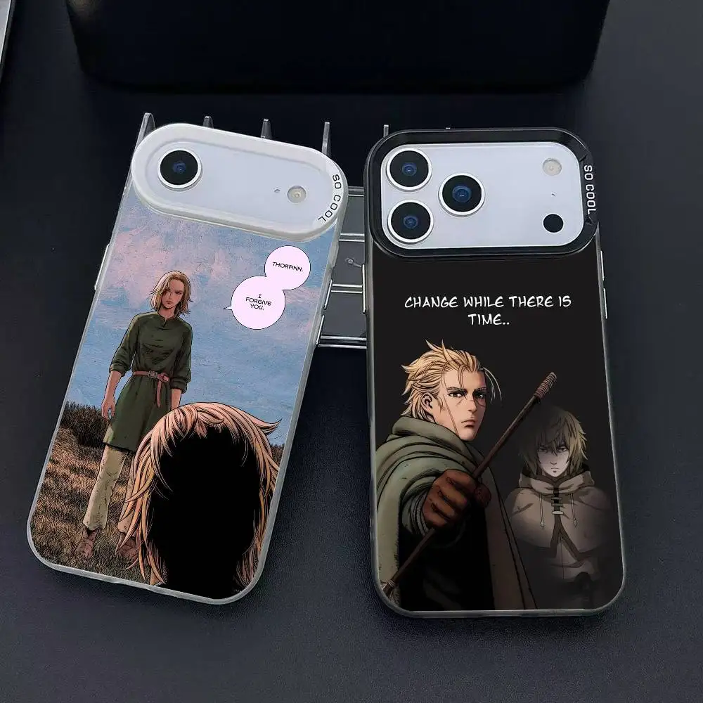Funda de teléfono Manga Vinland Saga para iPhone 12 13 14 15 16 17Pro Max Plus, funda protectora chapada para teléfono