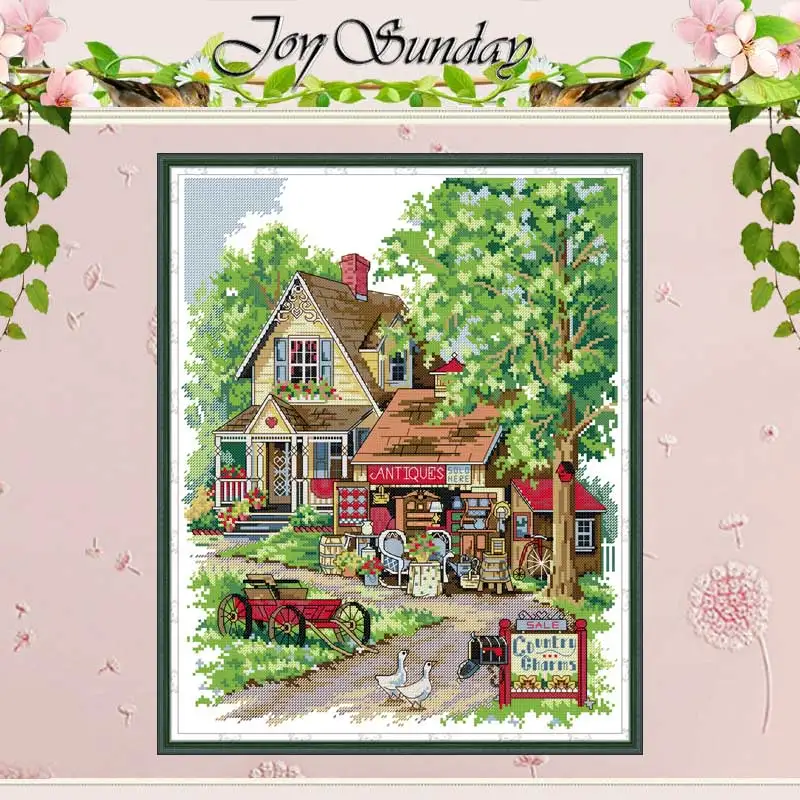 Charming Countryside Patterns Counted Cross Stitch Set DIY 11CT 14CT 16CT Stamped DMC Cross-stitch Kit Embroidery Needlework