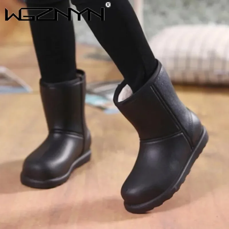 2024 Women's Snow Boots Female Warm Plush Naked Boots Water Proof Women Winter NEW Solid EVA Working Boot Botines Para Mujeres