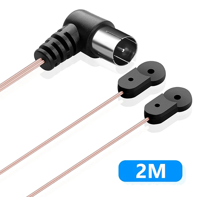 B*1pc 2m/6.6ft FM Antenna 75  F Type Male Plug for Home Radio Stereo Signal Receiver Aerial