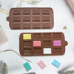 12 Holes Chocolate Mold Silicone Mold Fondant Waffles Molds DIY Candy Bar Mould Cake Decoration Tools Kitchen Baking Accessories