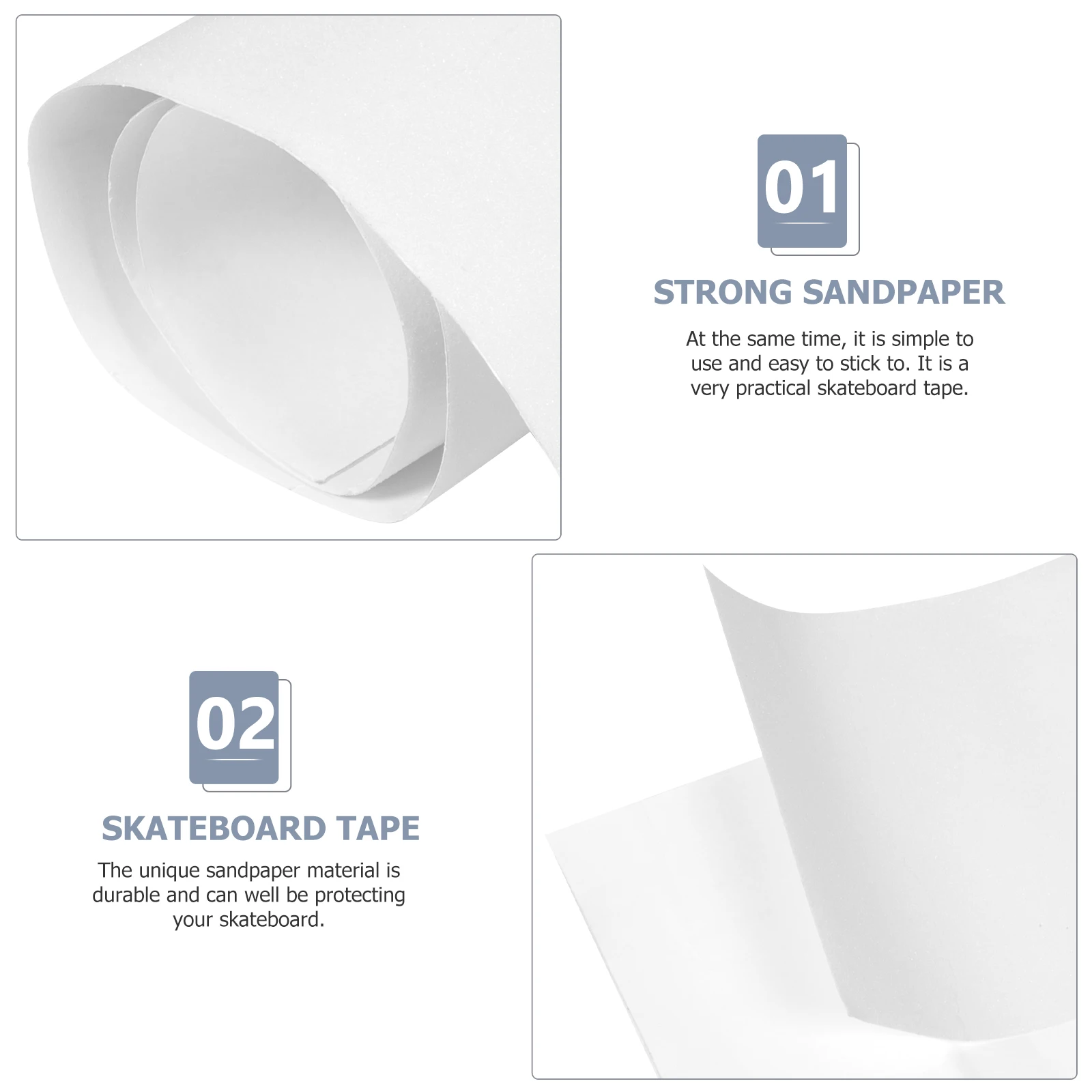 1pc Transparent Sandpaper Cuttable Anti-Slip Wear-Resistant Skateboard Tape For Custom Fit Scooter Accessories Riding Gear