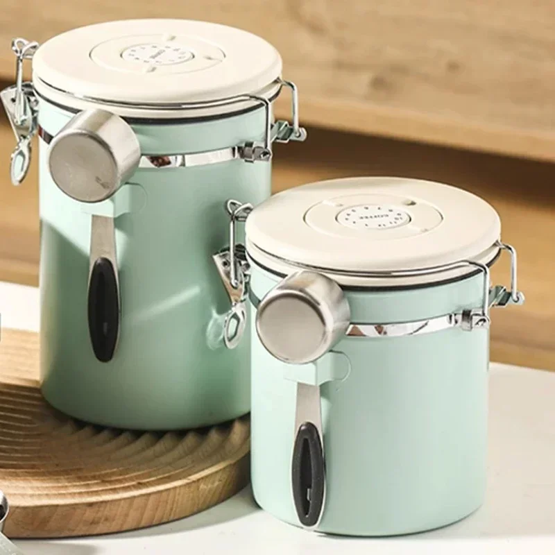

apply Germany Imported 304 Stainless Steel Coffee Beans Storage Jar Exhaust Valve Storage Tank Bean Pot Ground Coffee Sealed