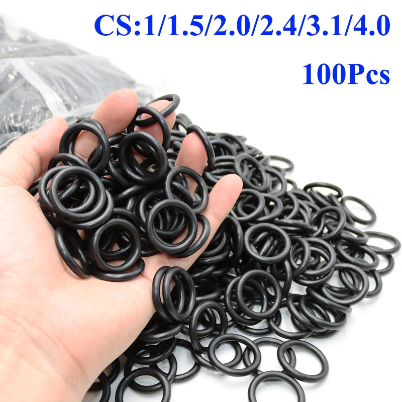 NBR Nitrile Rubber O-Ring Sealing Washer CS1/1.5mm/2mm/3mm/4mm Corrosion Oil Heat Resistant Plumbing Seal Gasket for Car Faucet