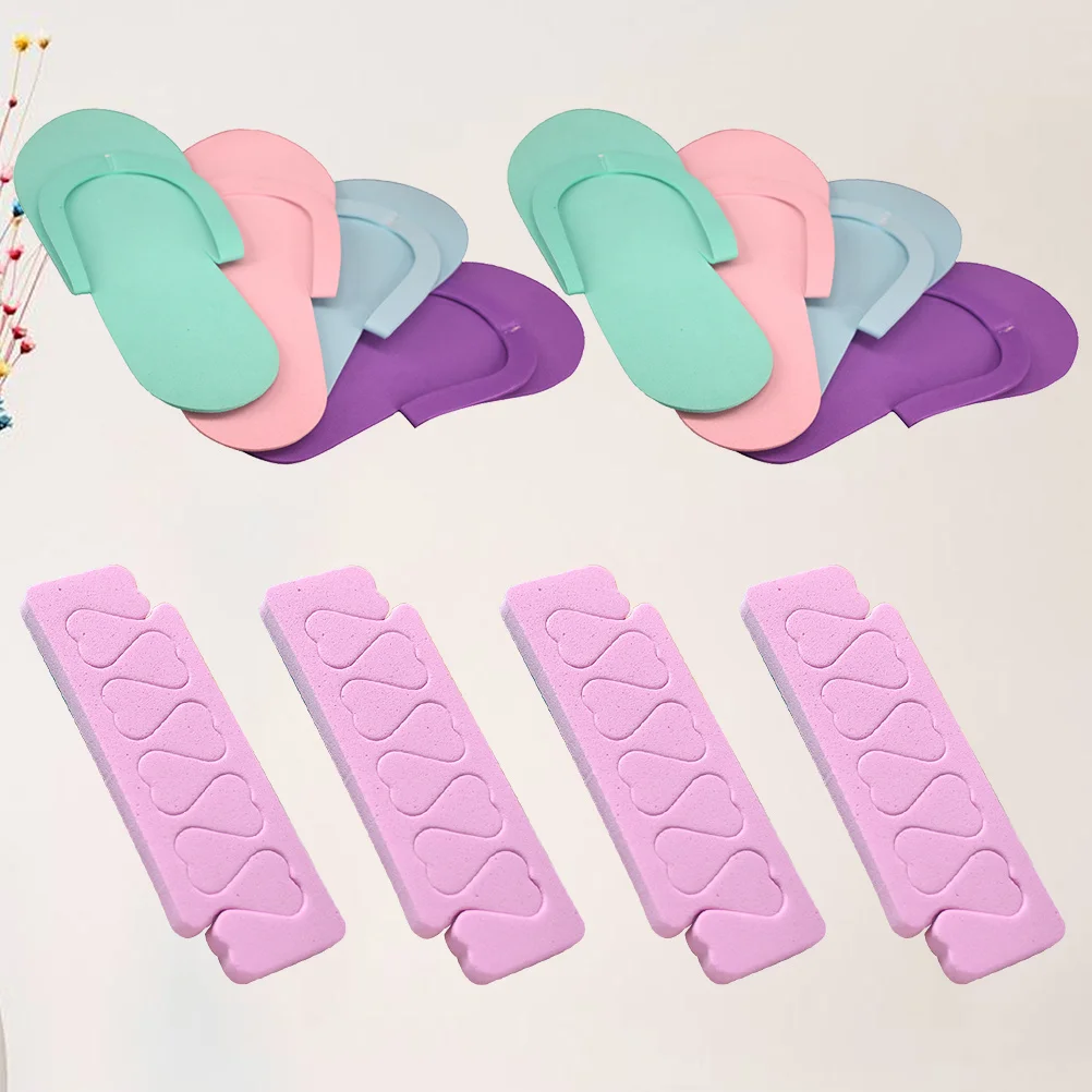 

1Set Eva Disposable Nail Art Slippers Soft Cozy Toe Separators for Spa Hotel Travel Nail Salon Use Protection Pads