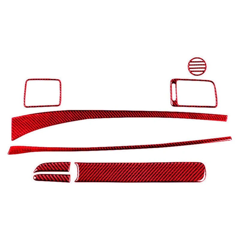 

8Pcs Red Carbon Fiber Passenger Dashboard Cover Trim For Honda Civic 2006-2011 Accessories