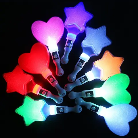 1-10pcs Heart Star Lightstick Kpop Glow Sticks Idol Concert Luminous Stick LED Holding Flash Stick Activity Atmosphere Props 응원봉