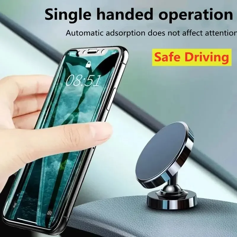 Magnetyczny uchwyt samochodowy na telefon Stojak na deskę rozdzielczą Magnes do montażu samochodowego Smartfon Mobilna obsługa w uchwycie samochodowym dla iPhone'a Samsung Xiaomi — zdjęcie 6