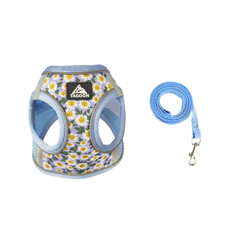 Arnés para perros con correa reflectante ajustable para cachorros_voghion.com