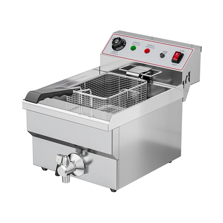 Factory direct sales of high-quality electric fried chicken single 10L can countertop frying machine single large capacity
