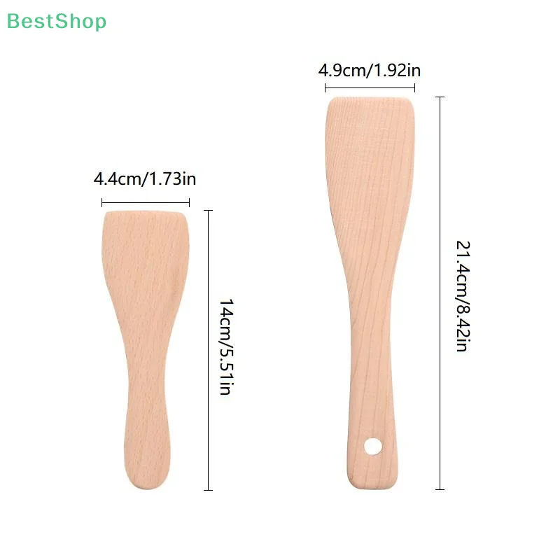 💕Multifunctional Wooden Raclette Spatulas,Solid Wood High Temperature Resistant Spatula Nonstick Kitchen Utensil
