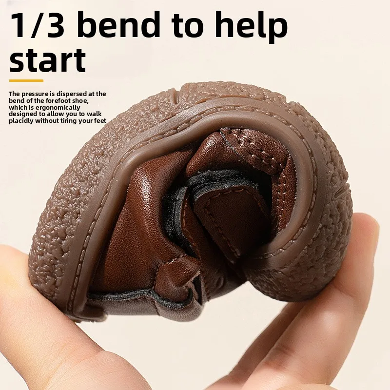 Comfortable Leather Brown Children's Shoes Student's Leisure Boys' Slip-proof Soft-soled Girls' Breathable Shoes 1-8 Years Old