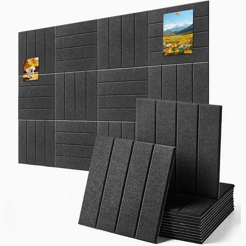 Polyester Felt Board Self‑Adhesive Acoustic Felt Panel Sound Absorbing Acoustic Felt Board Wall Decor for Home Office Studio