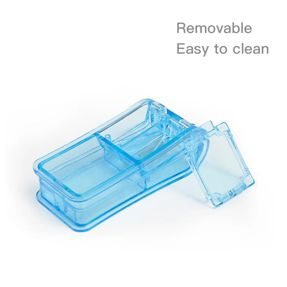 صندوق تقطيع حبوب منع الحمل المحمول صندوق أدوية صغير قاطع أقراص 6 ألوان علبة حبوب تخزين كسارة صندوق حبوب السفر