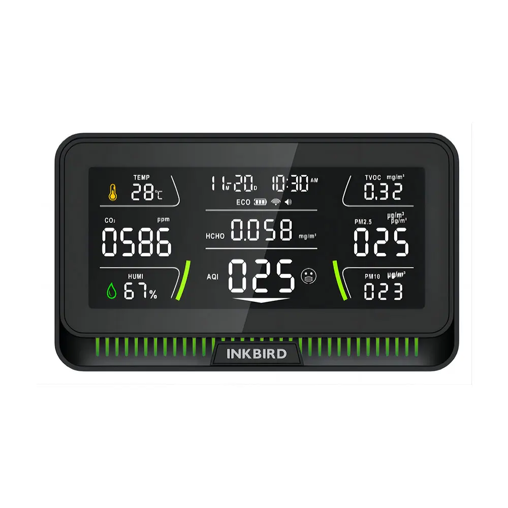 10-w-1 Monitor jakości powietrza Wifi z 6-calowym dużym kolorowym ekranem dla CO2 TVOC HCHO AQI PM2.5 PM10 wilgotność temperaturowa