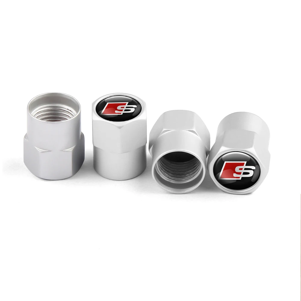 4 Stück Auto-Styling 3D Aluminium Metall Reifenventilkappen für Audi A1 A3 A4 A5 A6 A7 A8 Q2 Q3 Q5 Q7 TT Sline S3 RS
