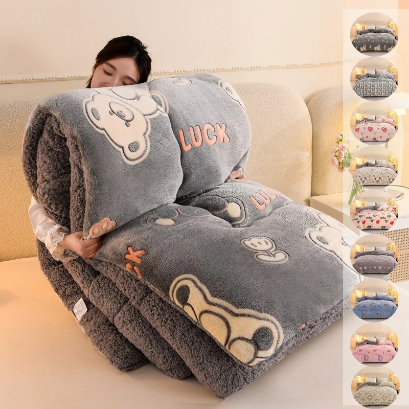 

Newest Quilt Cover Autumn and Winter Flannel Bohemian Quilt Cover/Thick Warm Blanket Quilt Cover Bedding (Pillow Not Included)