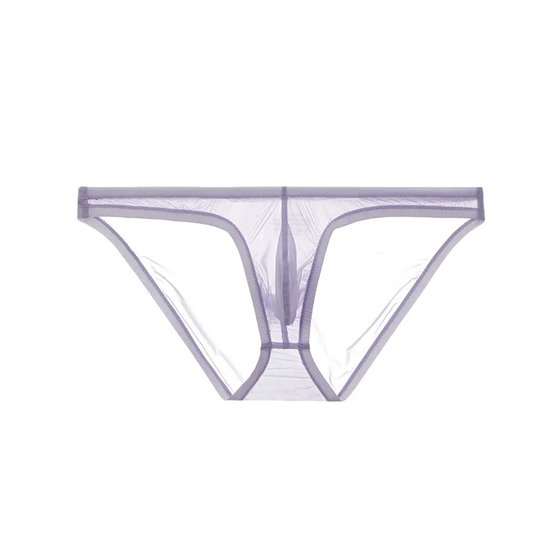 

Men Underwear Summer Ice Silk Breathable Sexy Quick-Drying Panties Transparent Narrow Sided Briefs Ultra-Thin Bikini Underpants