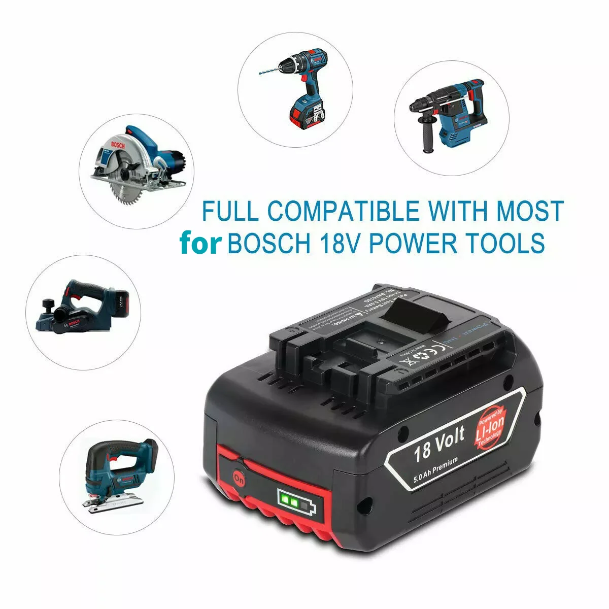 Akumulator litowo-jonowy BOSCH 18V 8.0Ah GBA 18V 8000mAh Profesjonalny GBA GSR GSB BAT618 BAT609 BAT619 BAT620 do elektronarzędzi — zdjęcie produktu 5