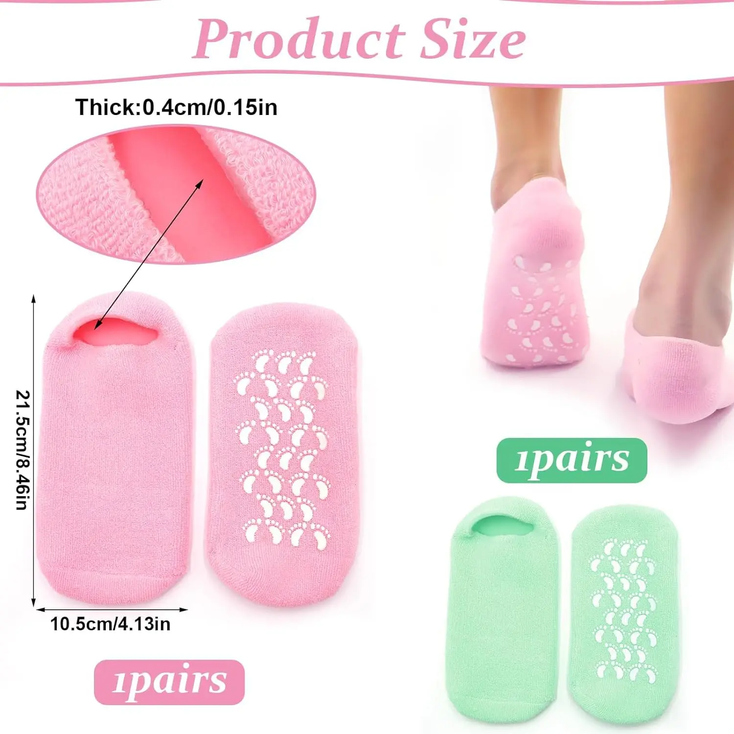 2pc Foot Care Spa Moisturizing Gel Socks Exfoliating Dry Cracked Soft Skin Sock Pedicure Hard Heel skin Protector Repairing