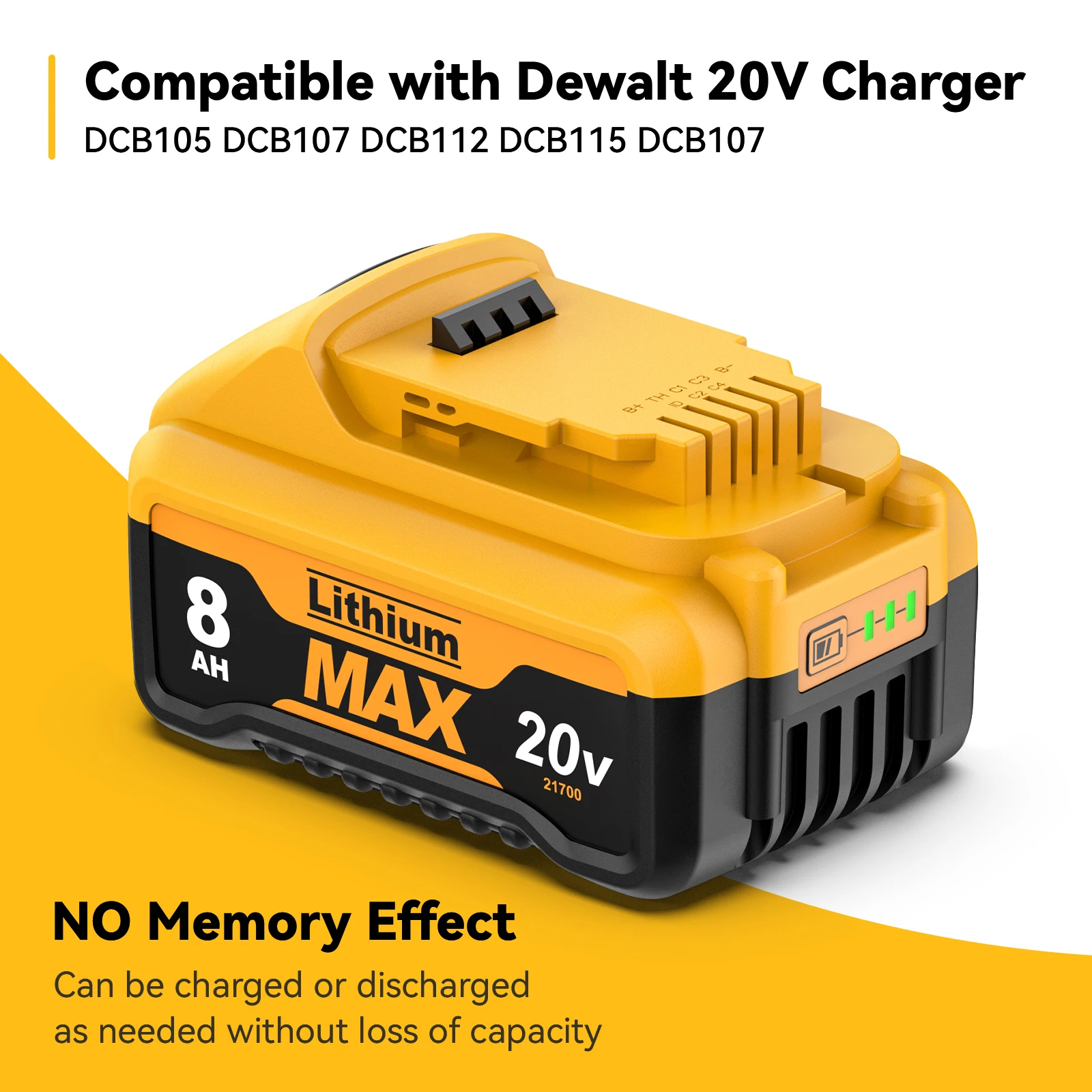 21700 Cell For DEWALT 20V MAX Battery 6Ah DCB205 DCB205-2 DCB206 DCB207 DCB203 DCB201 DCB204 Cordless Power Tool Lithium Battery