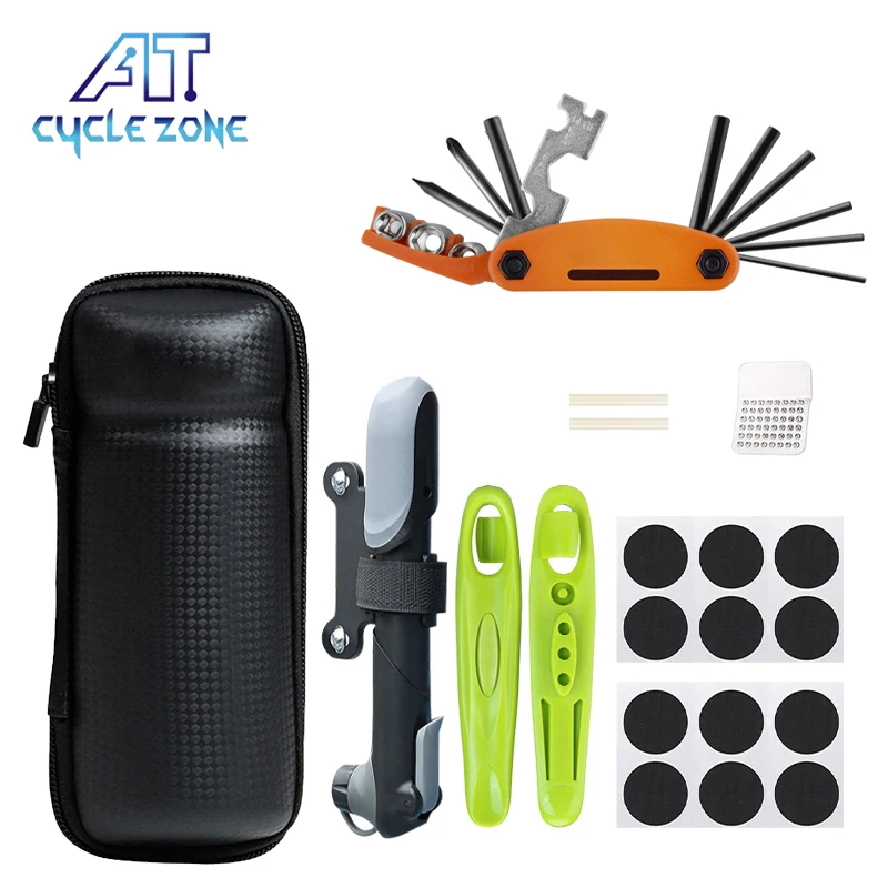 

Bicycle Repair Tool Kit Foldable Hex Spoke Wrench for Mountain Road Bike Bicycle Tire Pump Screwdriver Multifunction Tool Set