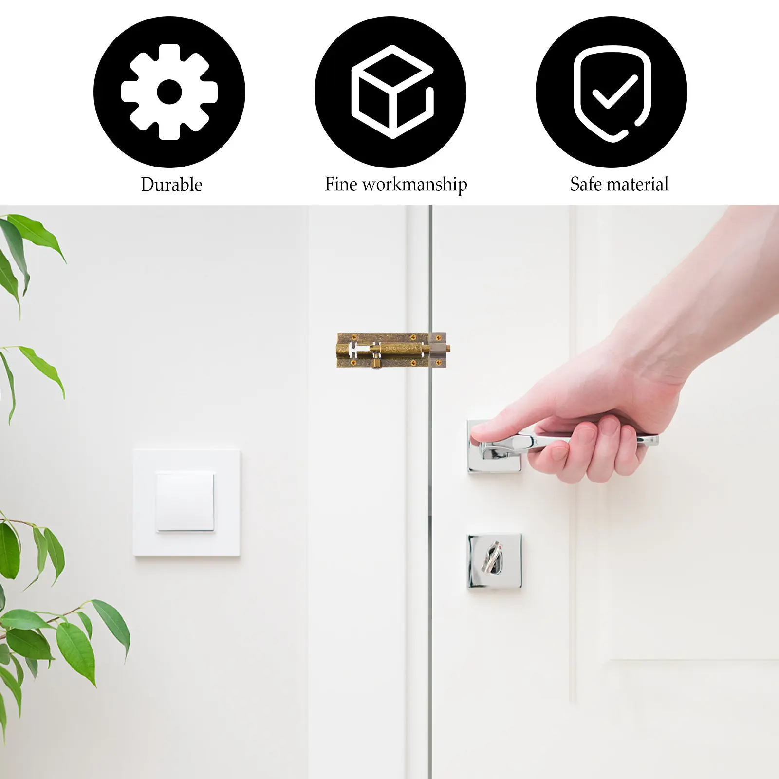 

Комплект из 2-х высококачественных горизонтальных замков-защелок из нержавеющей стали для раздвижных дверей, защита от взлома, для ванной, спальни, окна